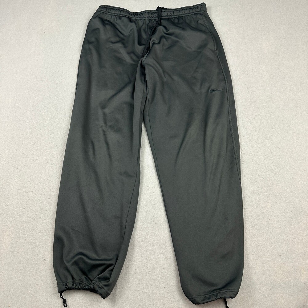 Nike Pants Men 2XL Gray Solid Therma-FIT Athletic Warm Up Tapered Lining XXL *